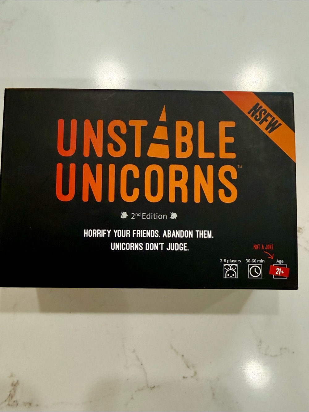 Unstable Unicorns 2nd Edition NSFW Board Game - Black & Orange
